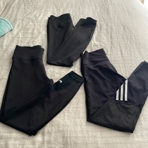 Bundle of 3 leggings. Nike & Adidas.